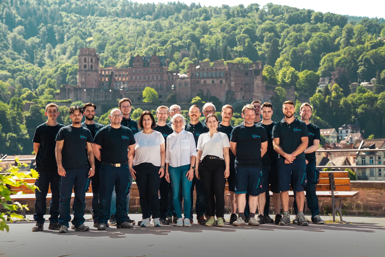 Das Bürklin-Team vor dem Heidelberger Schloss